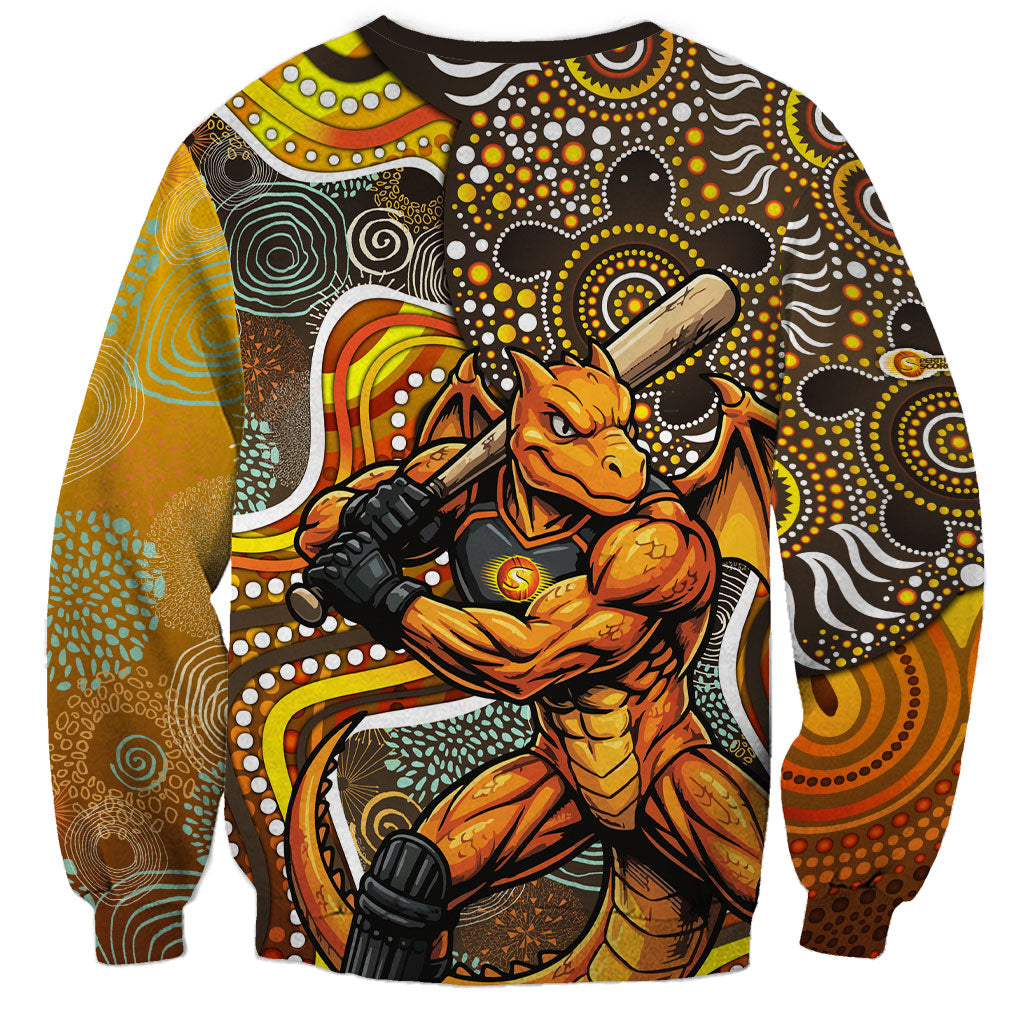 Perth Scorchers Sweatshirt Indigenous Dot Art Superhero Batter Tribal Pattern