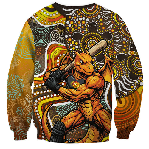 Perth Scorchers Sweatshirt Indigenous Dot Art Superhero Batter Tribal Pattern