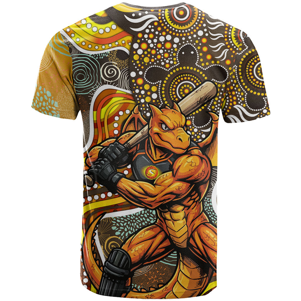Perth Scorchers T Shirt Indigenous Dot Art Superhero Batter Tribal Pattern