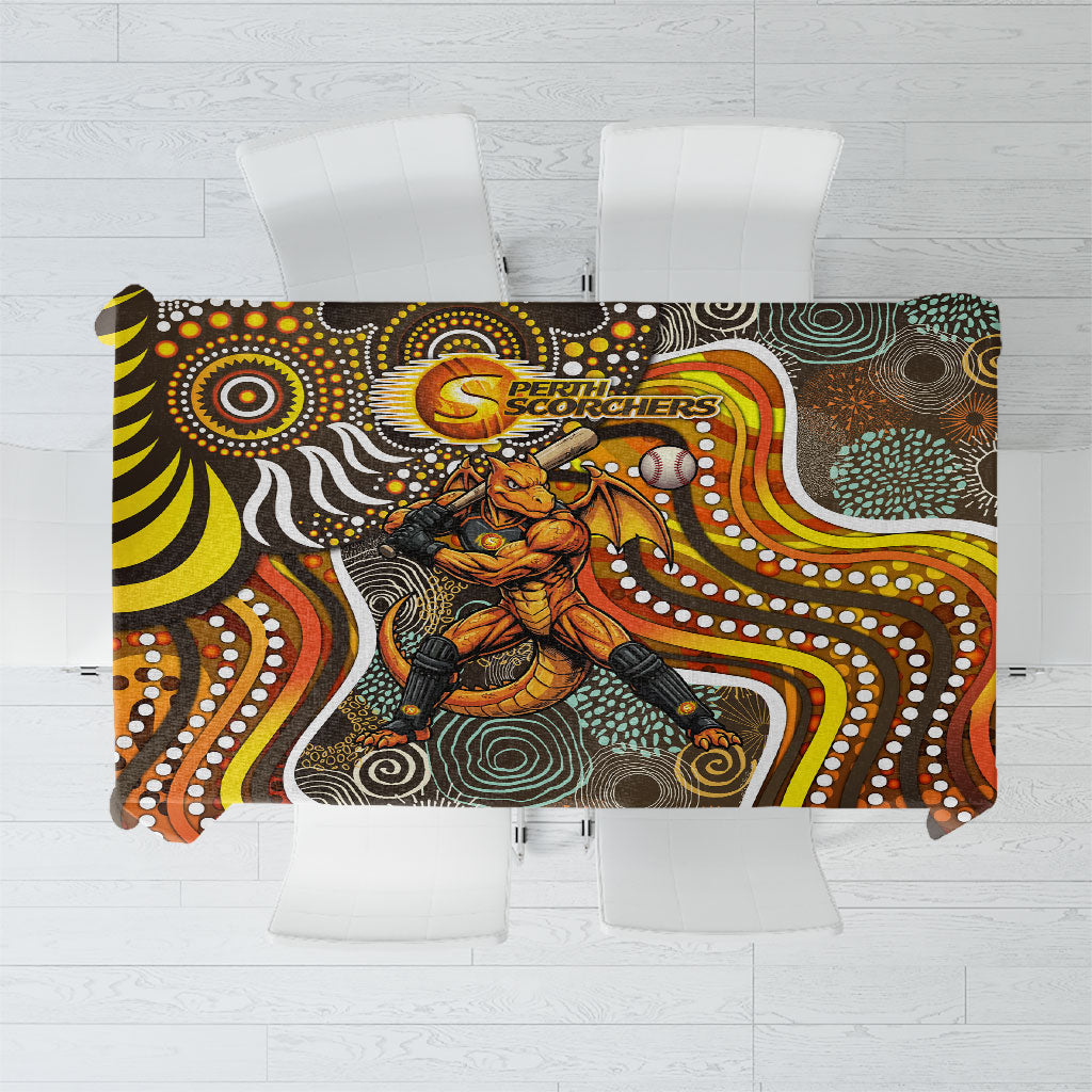 Perth Scorchers Tablecloth Indigenous Dot Art Superhero Batter Tribal Pattern