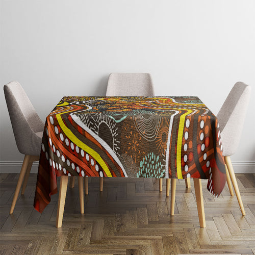 Perth Scorchers Tablecloth Indigenous Dot Art Superhero Batter Tribal Pattern