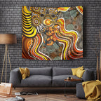 Perth Scorchers Tapestry Indigenous Dot Art Superhero Batter Tribal Pattern