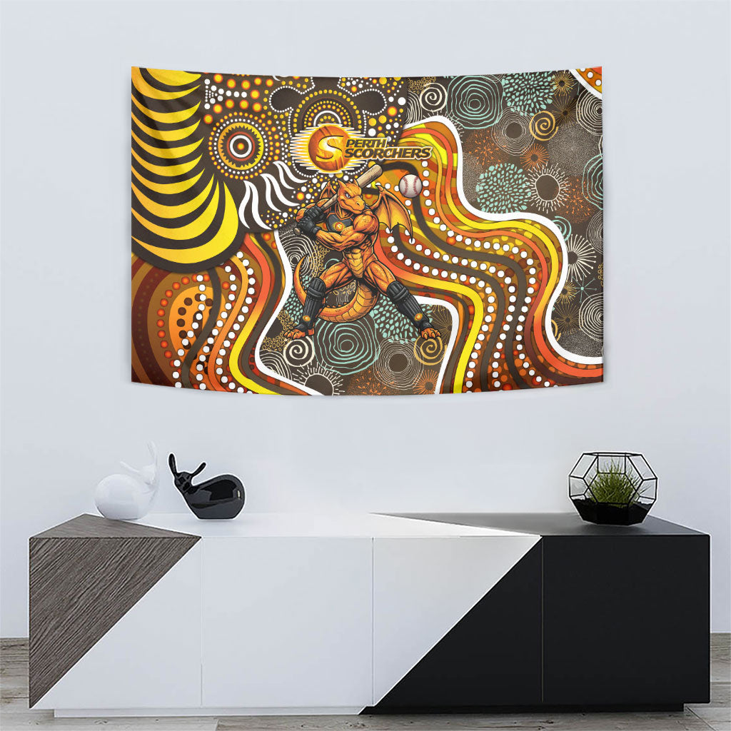 Perth Scorchers Tapestry Indigenous Dot Art Superhero Batter Tribal Pattern