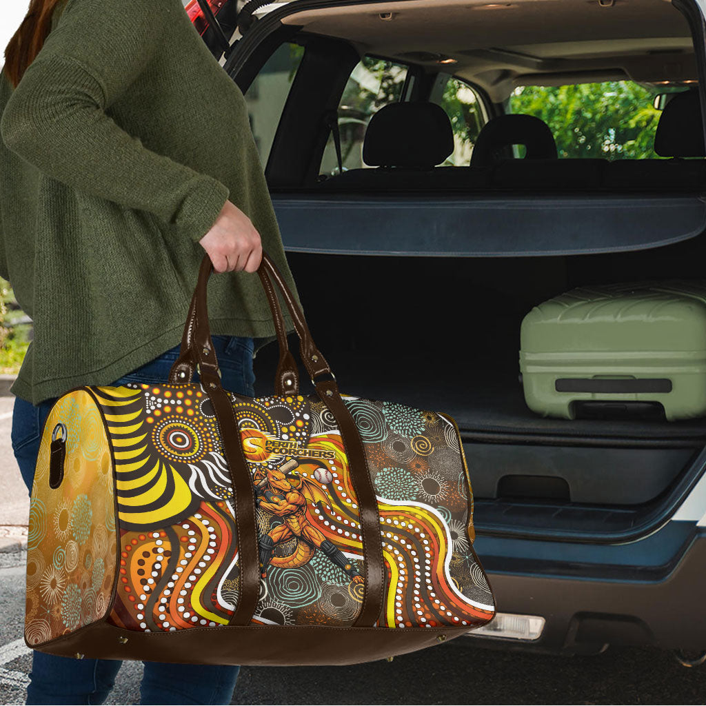 Perth Scorchers Travel Bag Indigenous Dot Art Superhero Batter Tribal Pattern