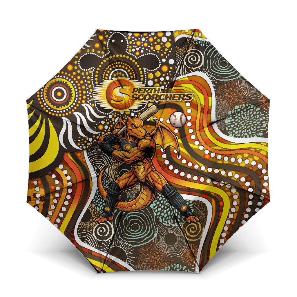 Perth Scorchers Umbrella Indigenous Dot Art Superhero Batter Tribal Pattern