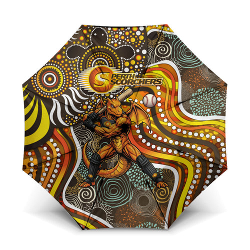 Perth Scorchers Umbrella Indigenous Dot Art Superhero Batter Tribal Pattern