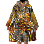 Perth Scorchers Wearable Blanket Hoodie Indigenous Dot Art Superhero Batter Tribal Pattern