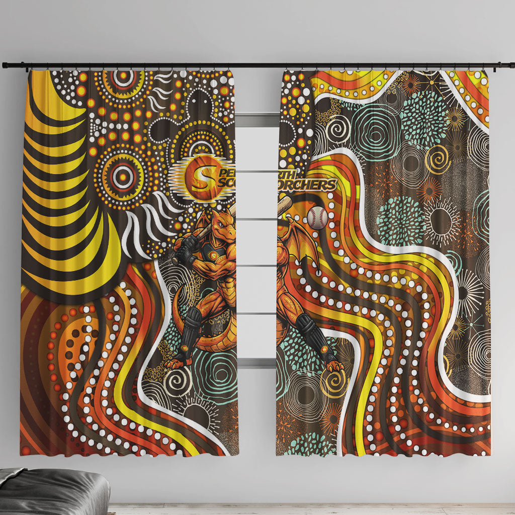 Perth Scorchers Window Curtain Indigenous Dot Art Superhero Batter Tribal Pattern