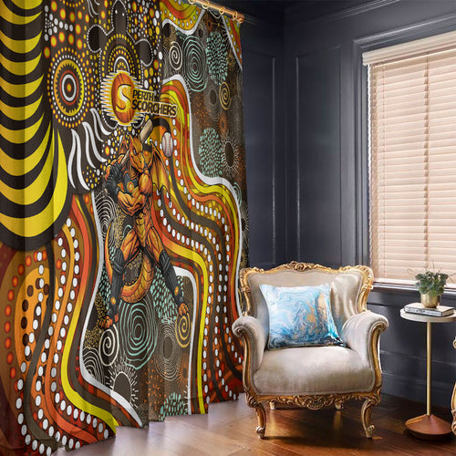 Perth Scorchers Window Curtain Indigenous Dot Art Superhero Batter Tribal Pattern