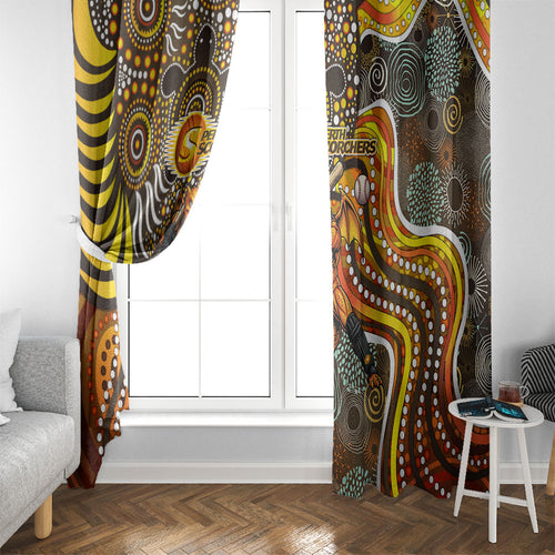 Perth Scorchers Window Curtain Indigenous Dot Art Superhero Batter Tribal Pattern