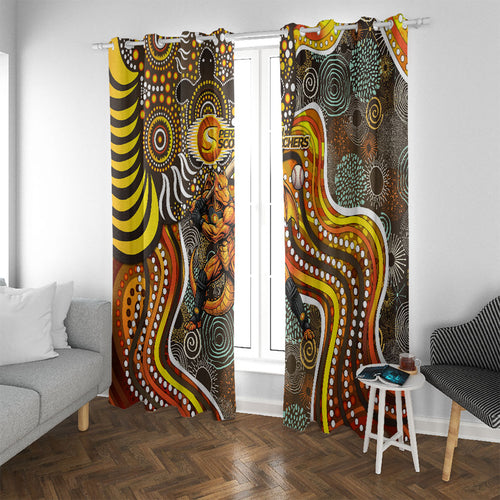 Perth Scorchers Window Curtain Indigenous Dot Art Superhero Batter Tribal Pattern