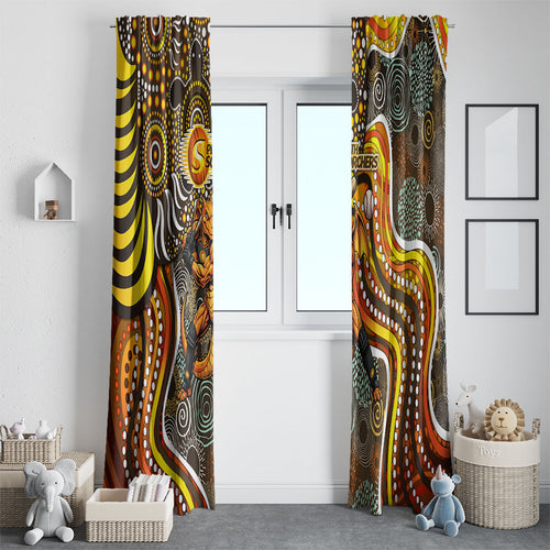 Perth Scorchers Window Curtain Indigenous Dot Art Superhero Batter Tribal Pattern