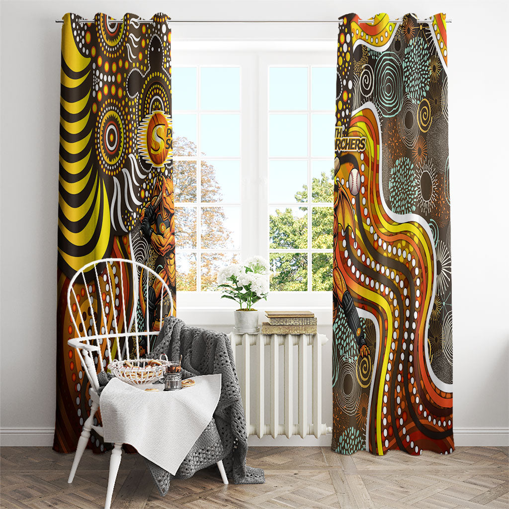 Perth Scorchers Window Curtain Indigenous Dot Art Superhero Batter Tribal Pattern