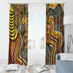 Perth Scorchers Window Curtain Indigenous Dot Art Superhero Batter Tribal Pattern