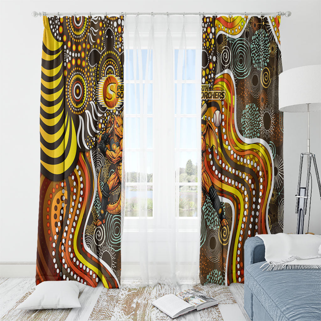 Perth Scorchers Window Curtain Indigenous Dot Art Superhero Batter Tribal Pattern