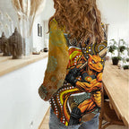 Perth Scorchers Women Casual Shirt Indigenous Dot Art Superhero Batter Tribal Pattern