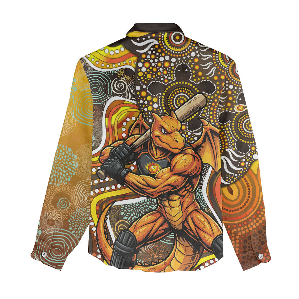 Perth Scorchers Women Casual Shirt Indigenous Dot Art Superhero Batter Tribal Pattern