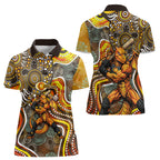 Perth Scorchers Women Polo Shirt Indigenous Dot Art Superhero Batter Tribal Pattern