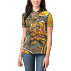 Perth Scorchers Women Polo Shirt Indigenous Dot Art Superhero Batter Tribal Pattern