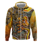 Perth Scorchers Zip Hoodie Indigenous Dot Art Superhero Batter Tribal Pattern