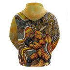 Perth Scorchers Zip Hoodie Indigenous Dot Art Superhero Batter Tribal Pattern