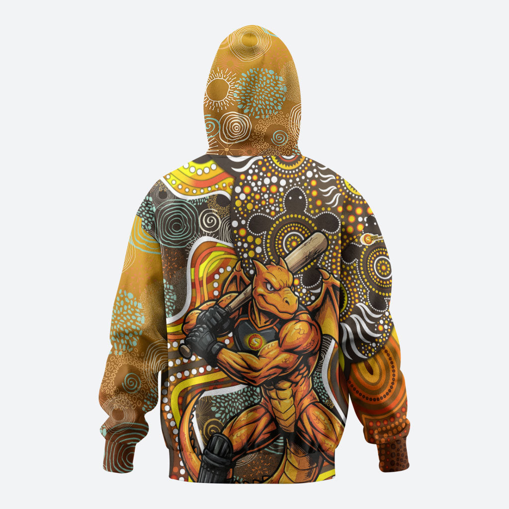 Perth Scorchers Zip Hoodie Indigenous Dot Art Superhero Batter Tribal Pattern