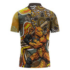 Perth Scorchers Zipper Polo Shirt Indigenous Dot Art Superhero Batter Tribal Pattern