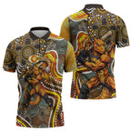 Perth Scorchers Zipper Polo Shirt Indigenous Dot Art Superhero Batter Tribal Pattern