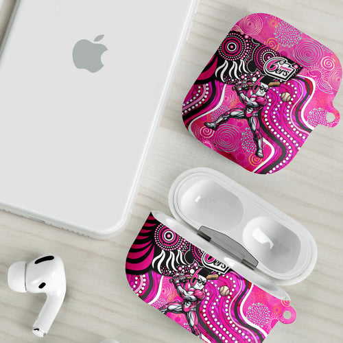 Sydney Sixers AirPods Case Indigenous Dot Art Superhero Batter Tribal Pattern
