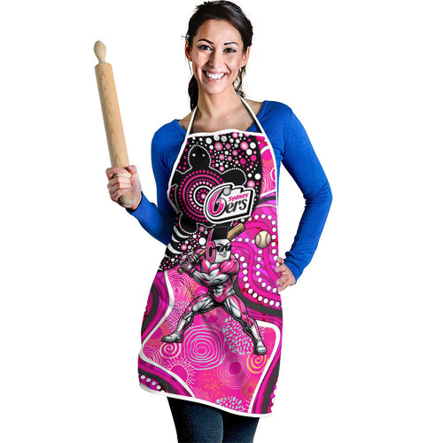 Sydney Sixers Apron Indigenous Dot Art Superhero Batter Tribal Pattern