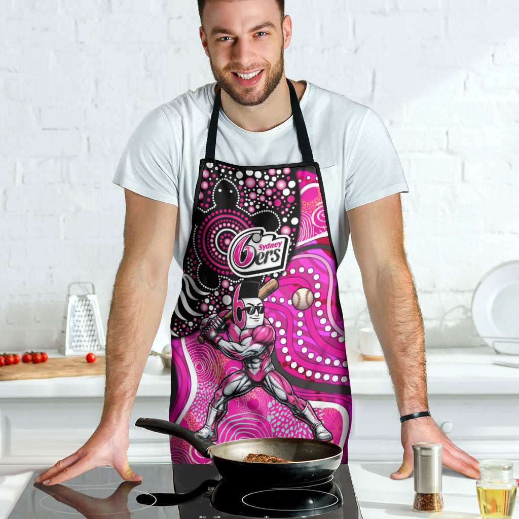Sydney Sixers Apron Indigenous Dot Art Superhero Batter Tribal Pattern