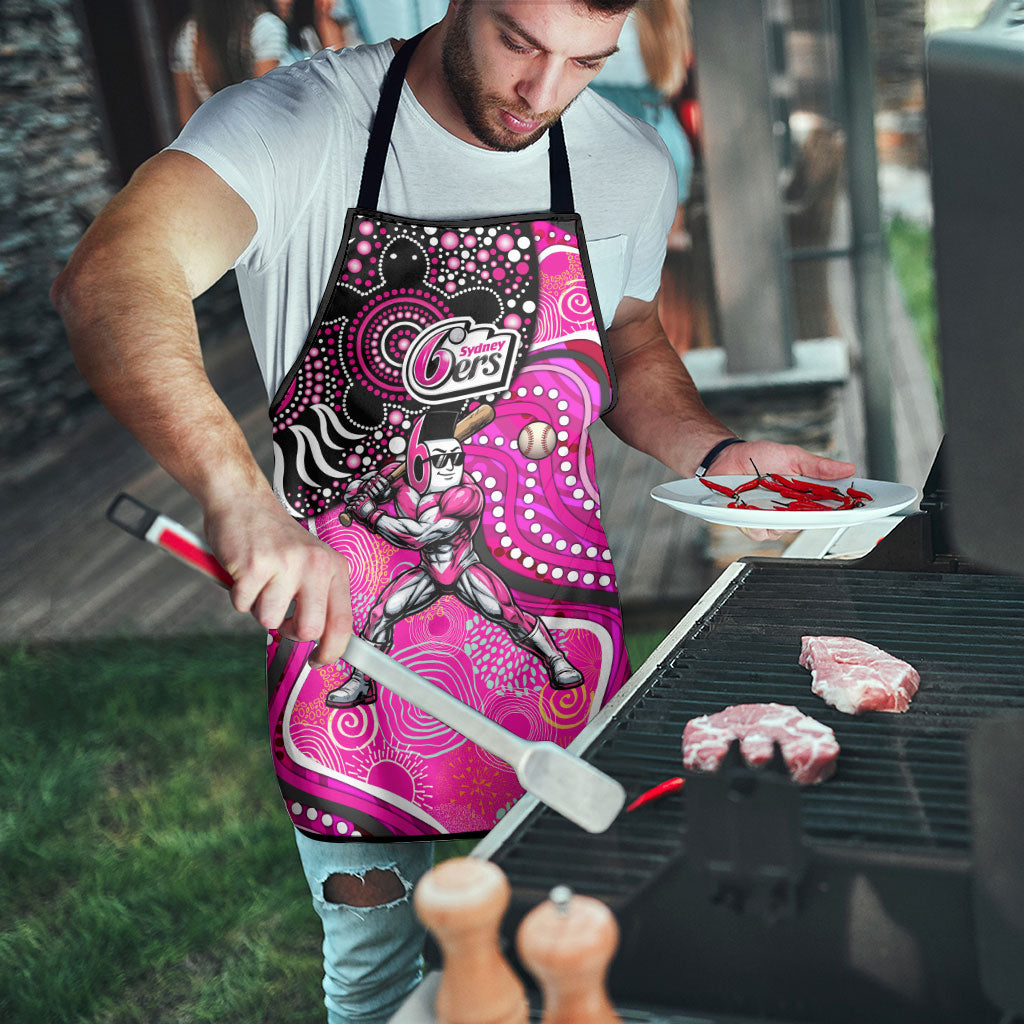 Sydney Sixers Apron Indigenous Dot Art Superhero Batter Tribal Pattern