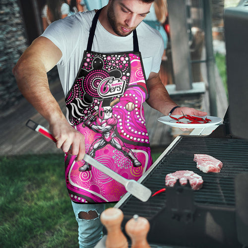 Sydney Sixers Apron Indigenous Dot Art Superhero Batter Tribal Pattern