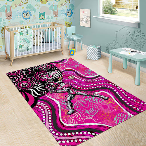 Sydney Sixers Area Rug Indigenous Dot Art Superhero Batter Tribal Pattern