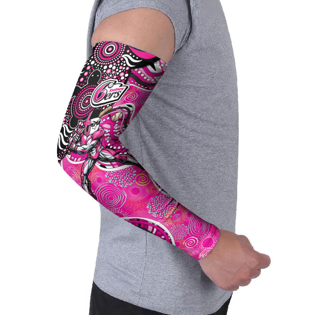 Sydney Sixers Arm Sleeves Indigenous Dot Art Superhero Batter Tribal Pattern