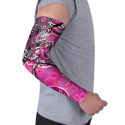 Sydney Sixers Arm Sleeves Indigenous Dot Art Superhero Batter Tribal Pattern