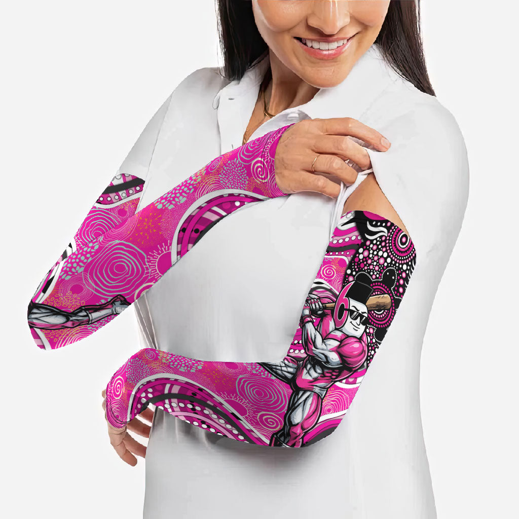 Sydney Sixers Arm Sleeves Indigenous Dot Art Superhero Batter Tribal Pattern