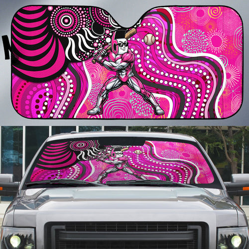 Sydney Sixers Auto Sun Shade Indigenous Dot Art Superhero Batter Tribal Pattern