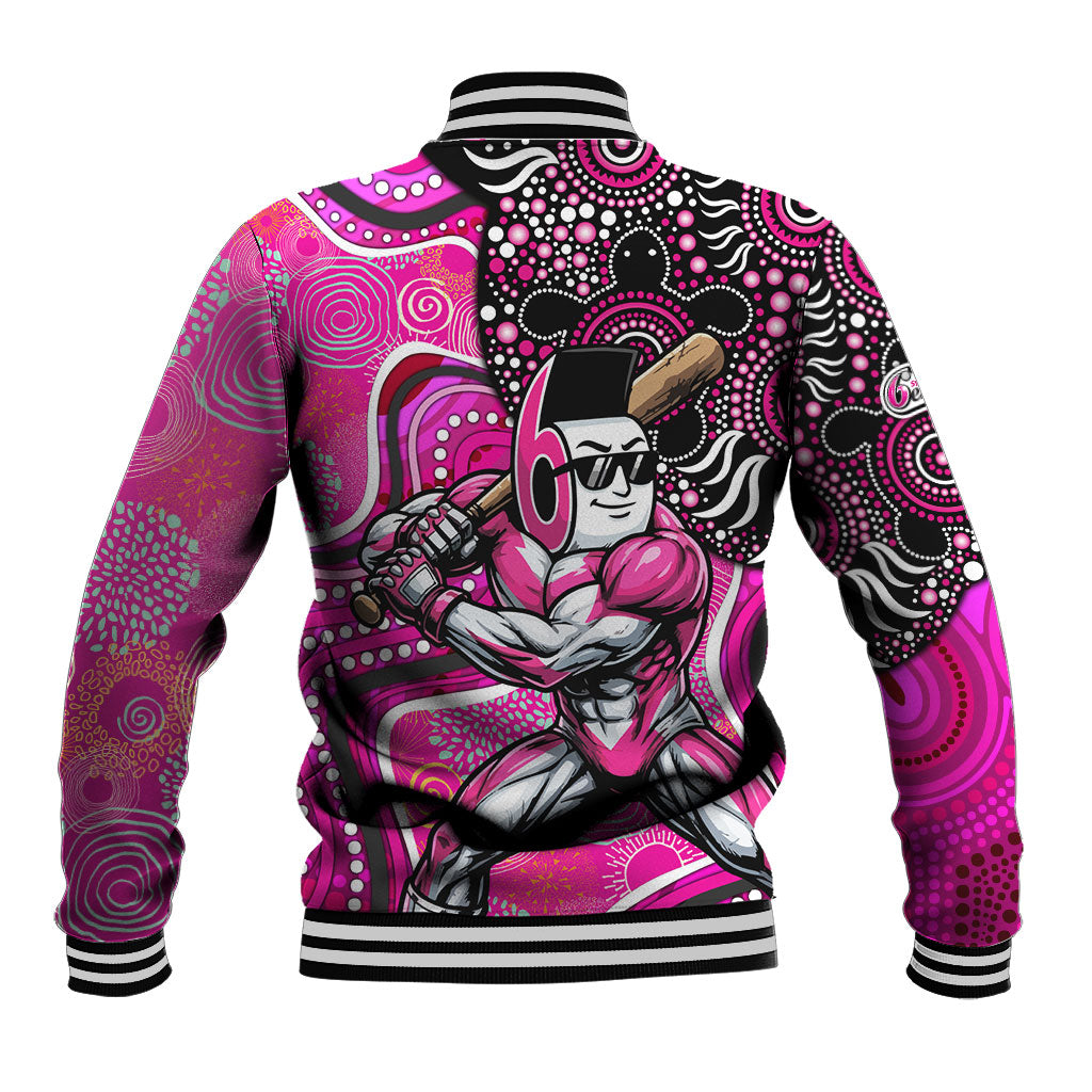 Sydney Sixers Baseball Jacket Indigenous Dot Art Superhero Batter Tribal Pattern