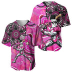 Sydney Sixers Baseball Jersey Indigenous Dot Art Superhero Batter Tribal Pattern