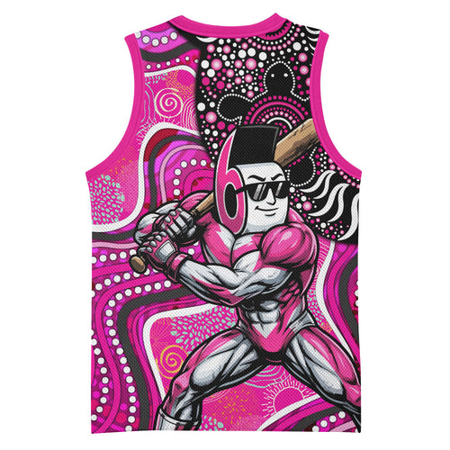 Sydney Sixers Basketball Jersey Indigenous Dot Art Superhero Batter Tribal Pattern