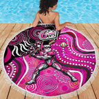 Sydney Sixers Beach Blanket Indigenous Dot Art Superhero Batter Tribal Pattern