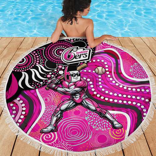 Sydney Sixers Beach Blanket Indigenous Dot Art Superhero Batter Tribal Pattern
