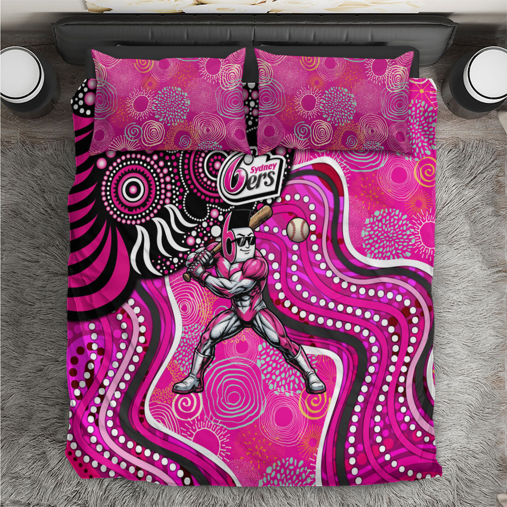 Sydney Sixers Bedding Set Indigenous Dot Art Superhero Batter Tribal Pattern