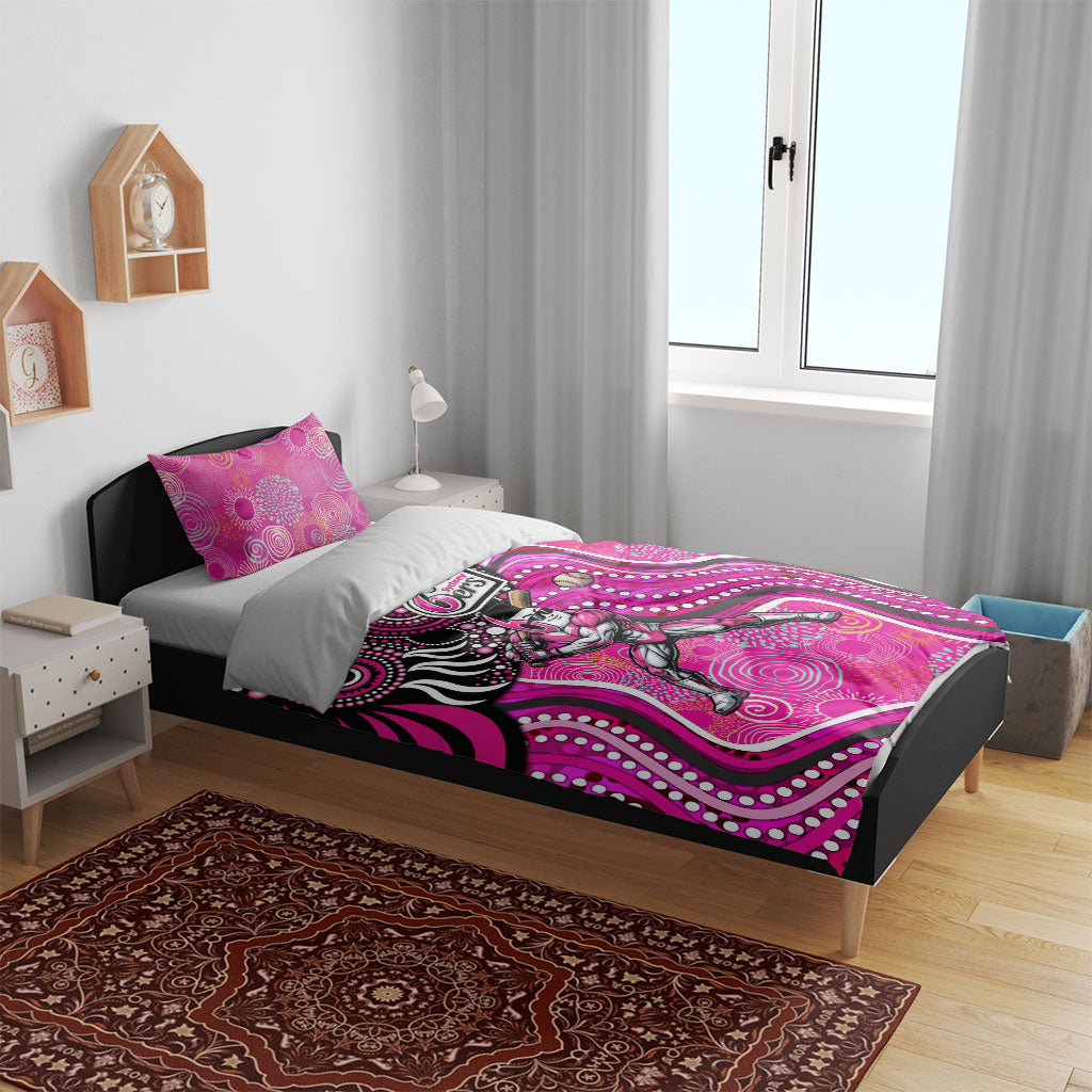 Sydney Sixers Bedding Set Indigenous Dot Art Superhero Batter Tribal Pattern