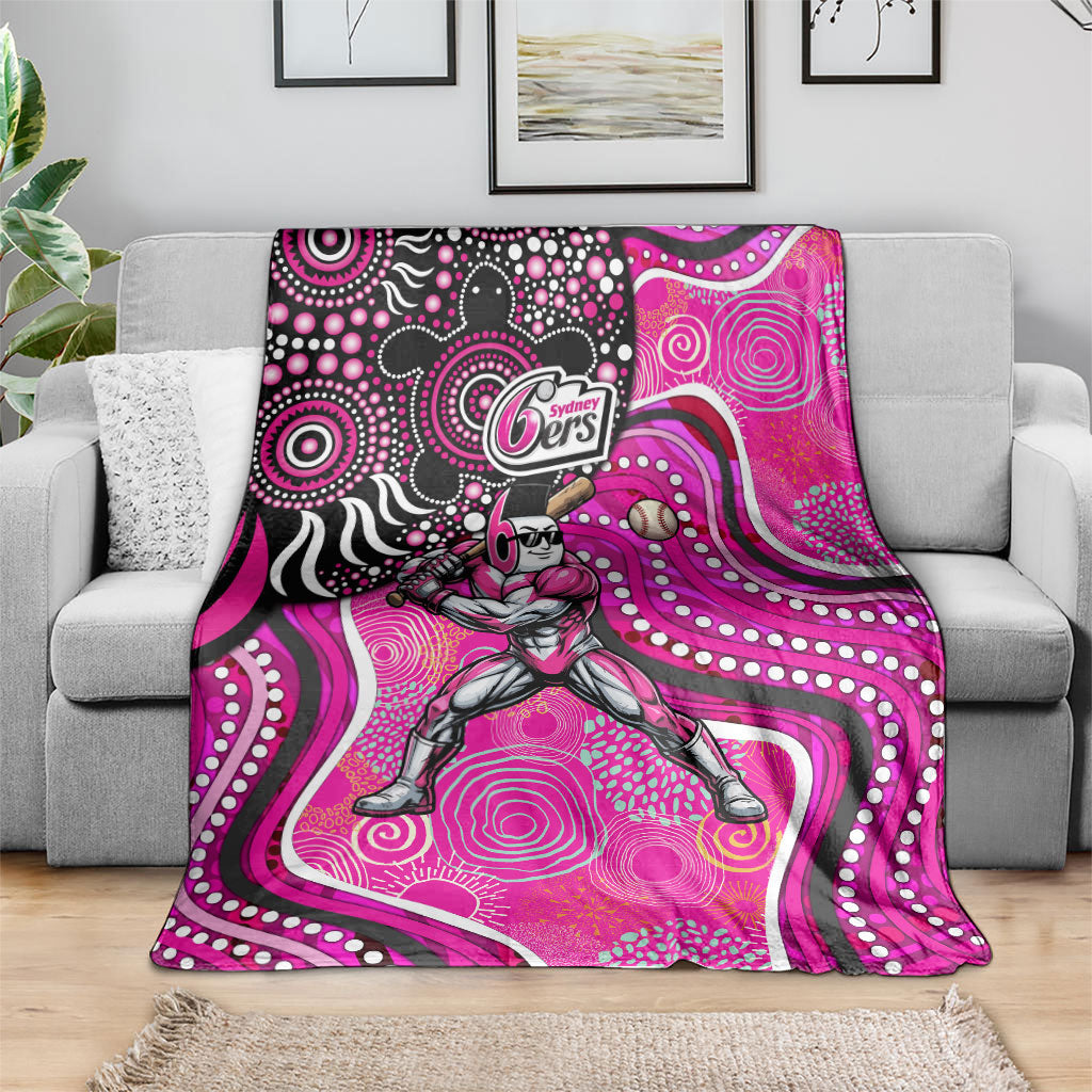 Sydney Sixers Blanket Indigenous Dot Art Superhero Batter Tribal Pattern