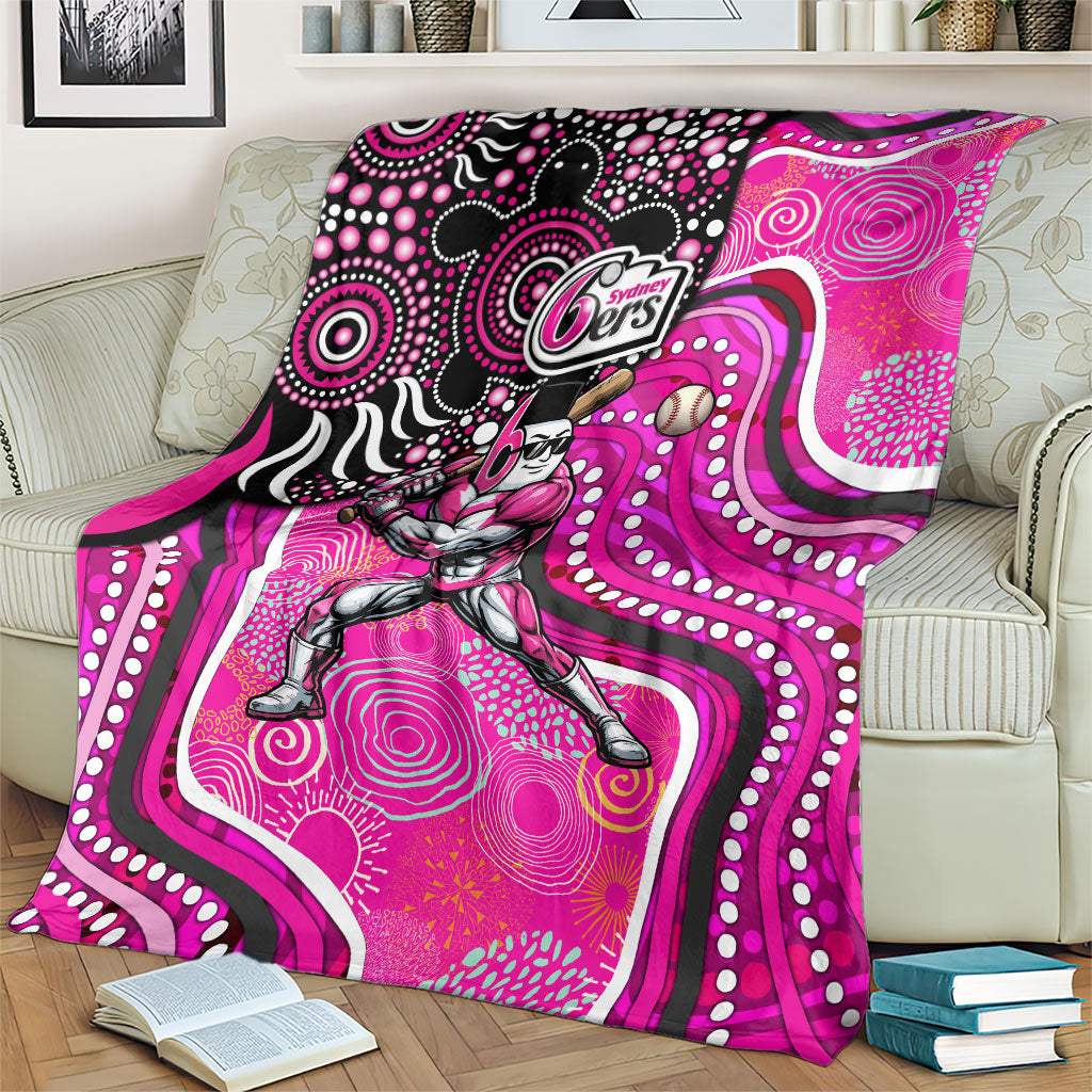 Sydney Sixers Blanket Indigenous Dot Art Superhero Batter Tribal Pattern