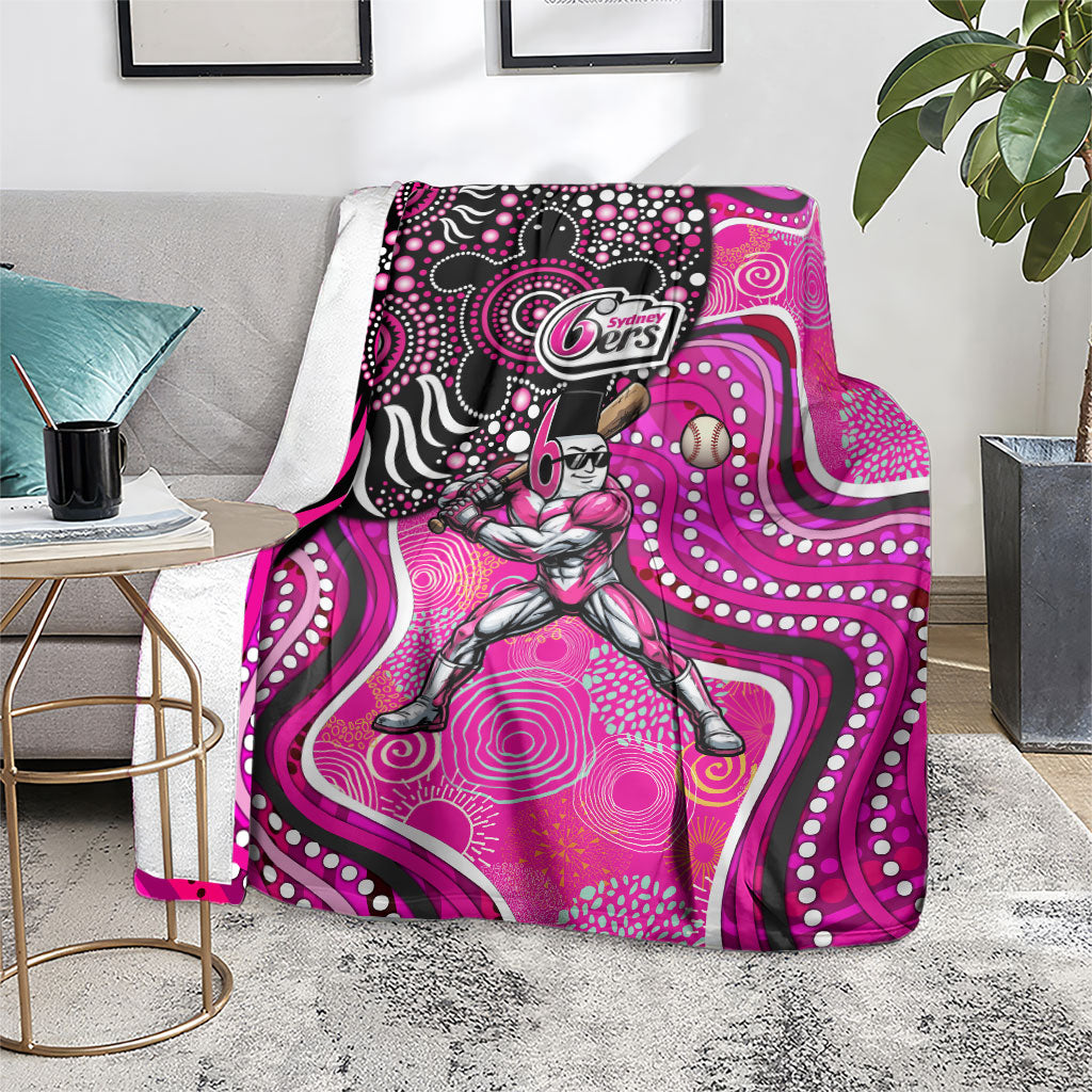 Sydney Sixers Blanket Indigenous Dot Art Superhero Batter Tribal Pattern