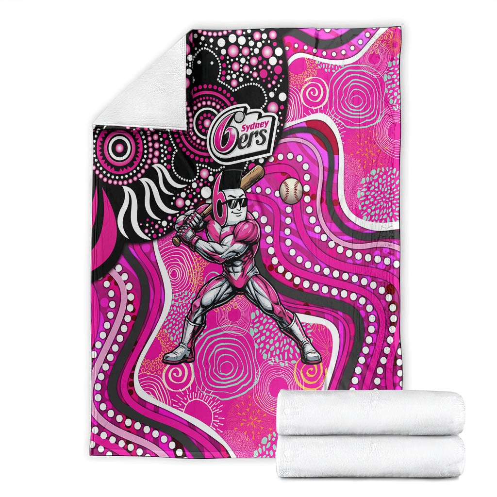 Sydney Sixers Blanket Indigenous Dot Art Superhero Batter Tribal Pattern
