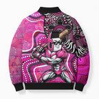 Sydney Sixers Bomber Puffer Jacket Indigenous Dot Art Superhero Batter Tribal Pattern